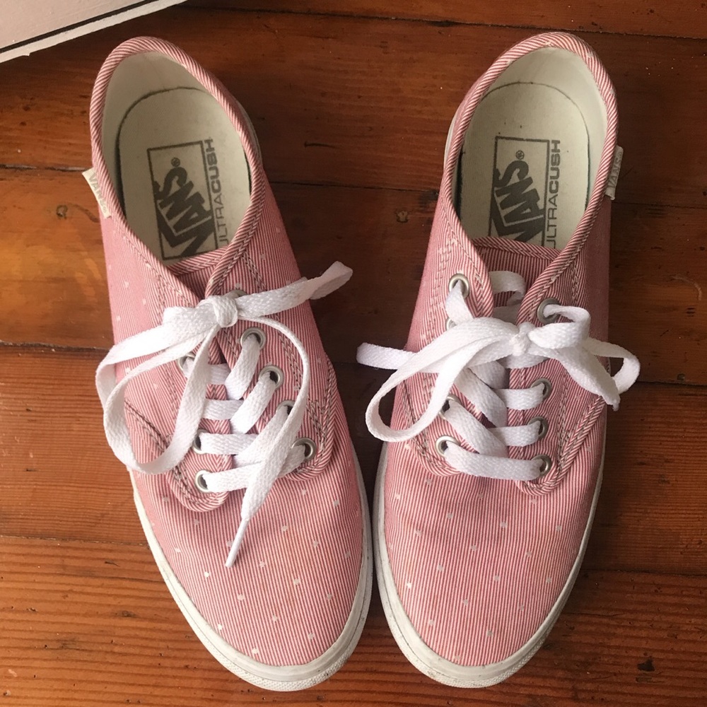 Vans Sneakers - Pink with little white dots.